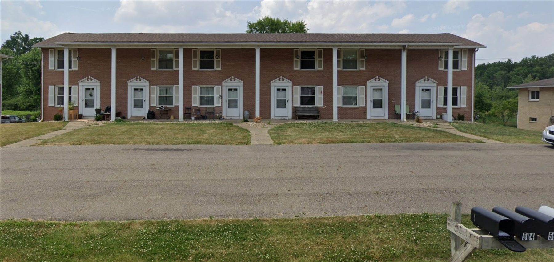 Apartment building facing a neighborhood street